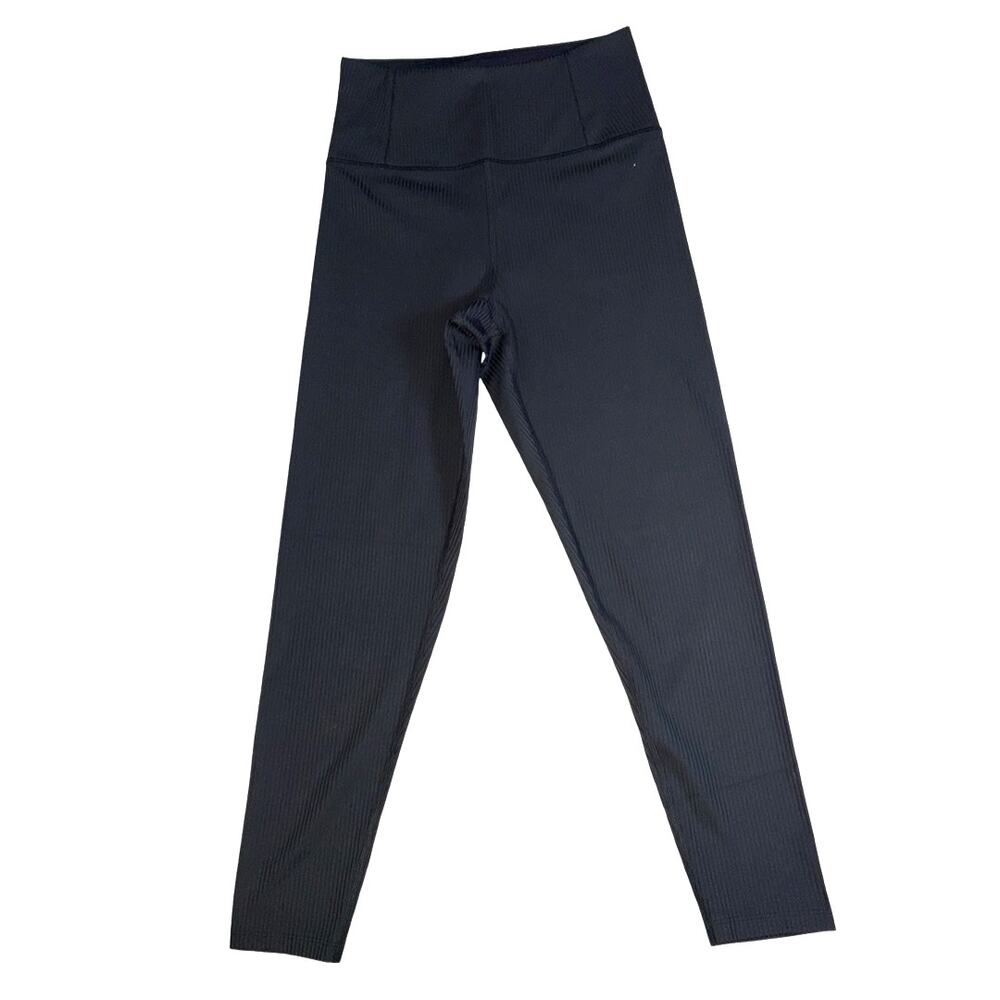 Girlfriend Collective Black Rib High-Rise Leggings Size: S - Picture 3 of 5